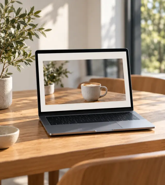 A laptop showing a website preview